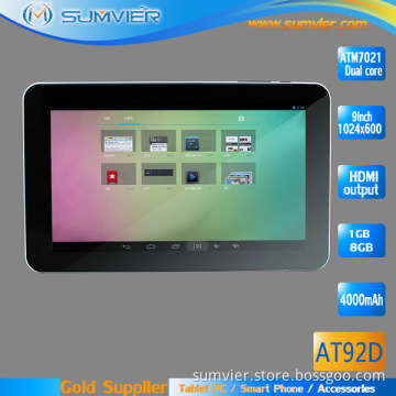 9 Inch Dual Camera Android Tablet with 1024*600 Dual Core